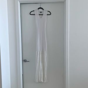Zac Posen white knit maxi dress xs
